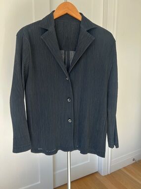Issey Miyake Black Pleated Blazer